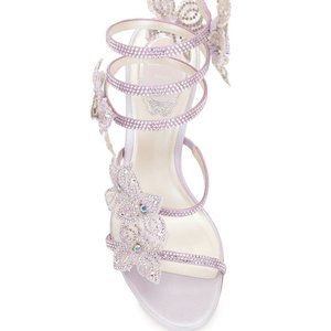 Rene Caovilla Sandals - Pink Lace/Crystal Strass - Size 40